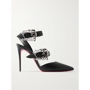 CHRISTIAN LOUBOUTIN 38 Giddylina 100 buckle-embellished leather pumps$1,495
